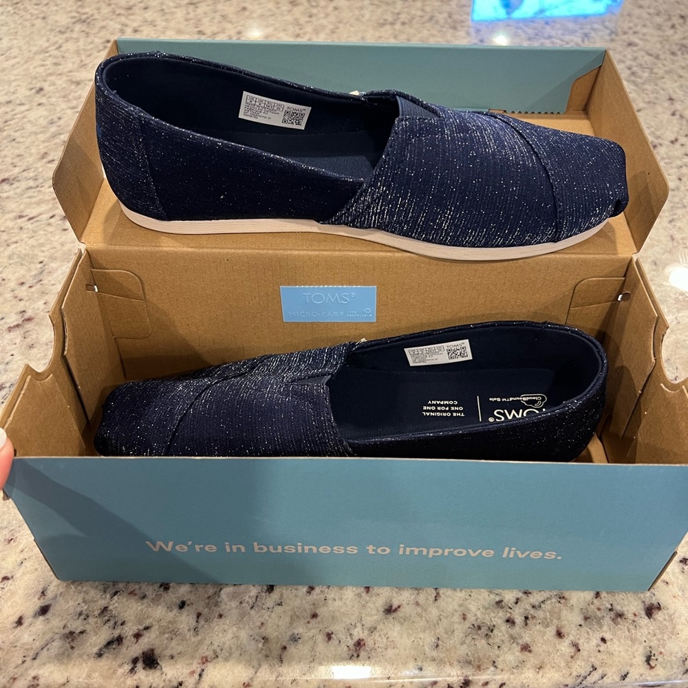 Toms blue shoes. Brand new from box